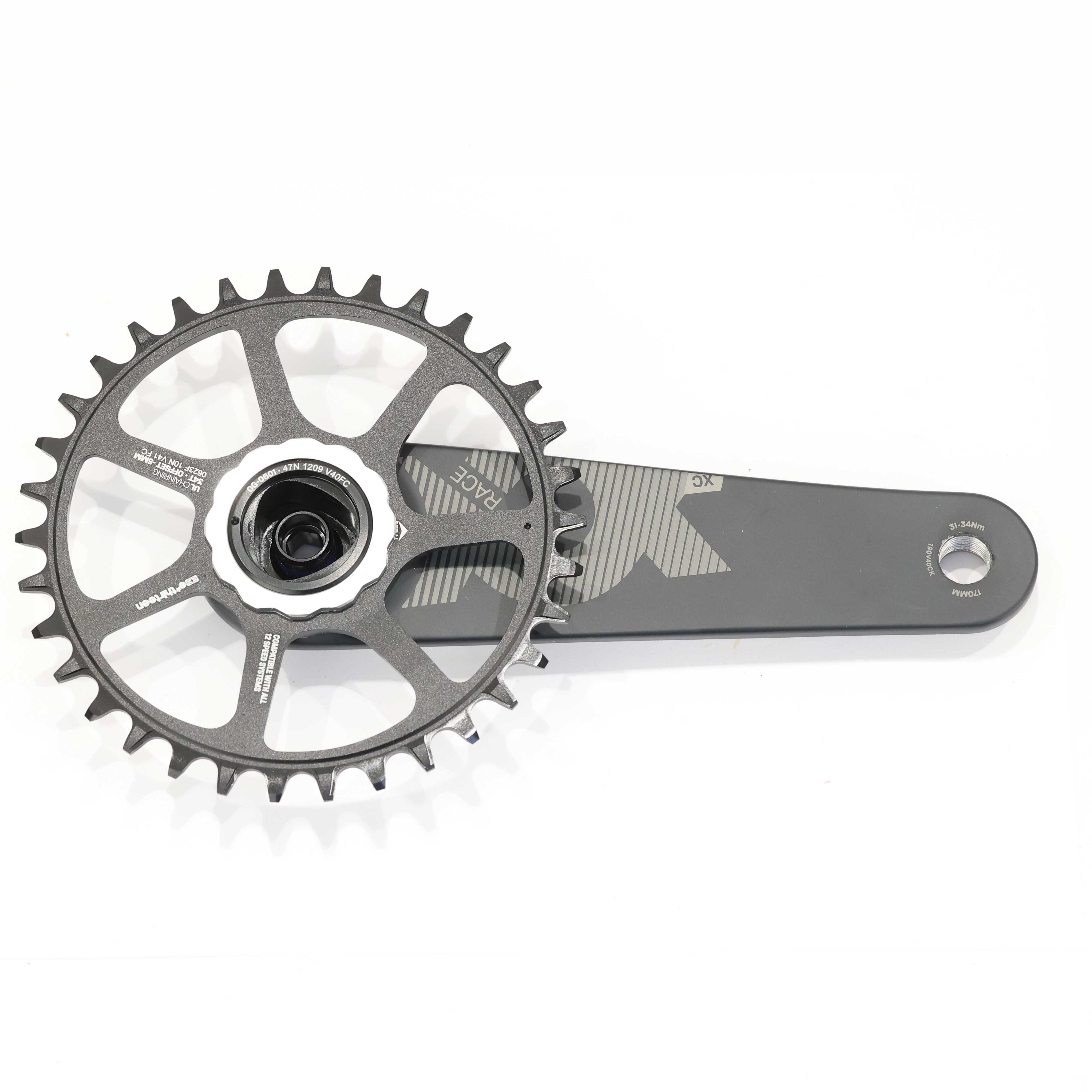 e*thirteen XCX Race Carbon Crankset, 170mm, 34T, Boost, 52mm