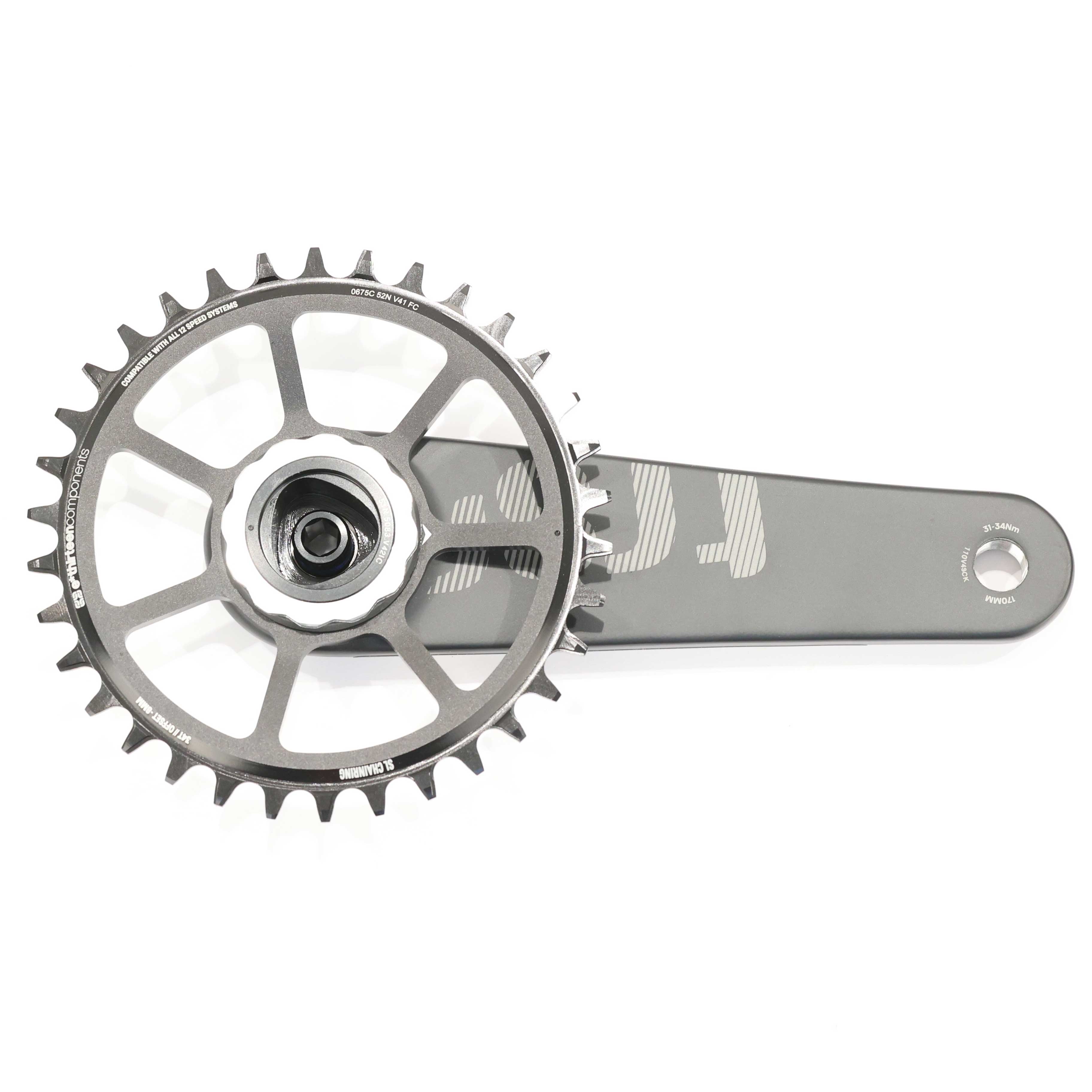 e*thirteen TRS Race Carbon MTB Crankset, 170mm, 34T, Boost