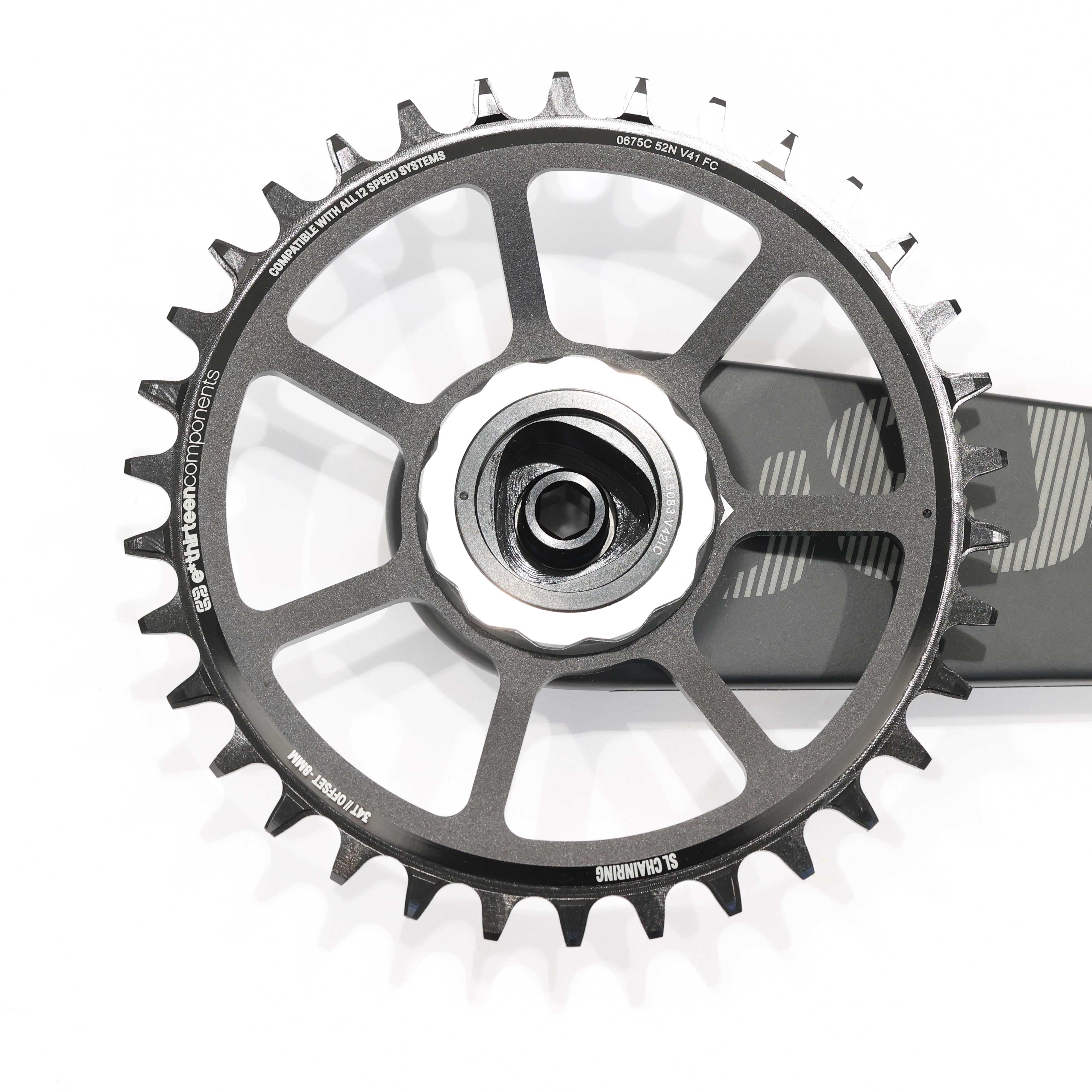 e*thirteen TRS Race Carbon MTB Crankset, 170mm, 34T, Boost, Gen 4