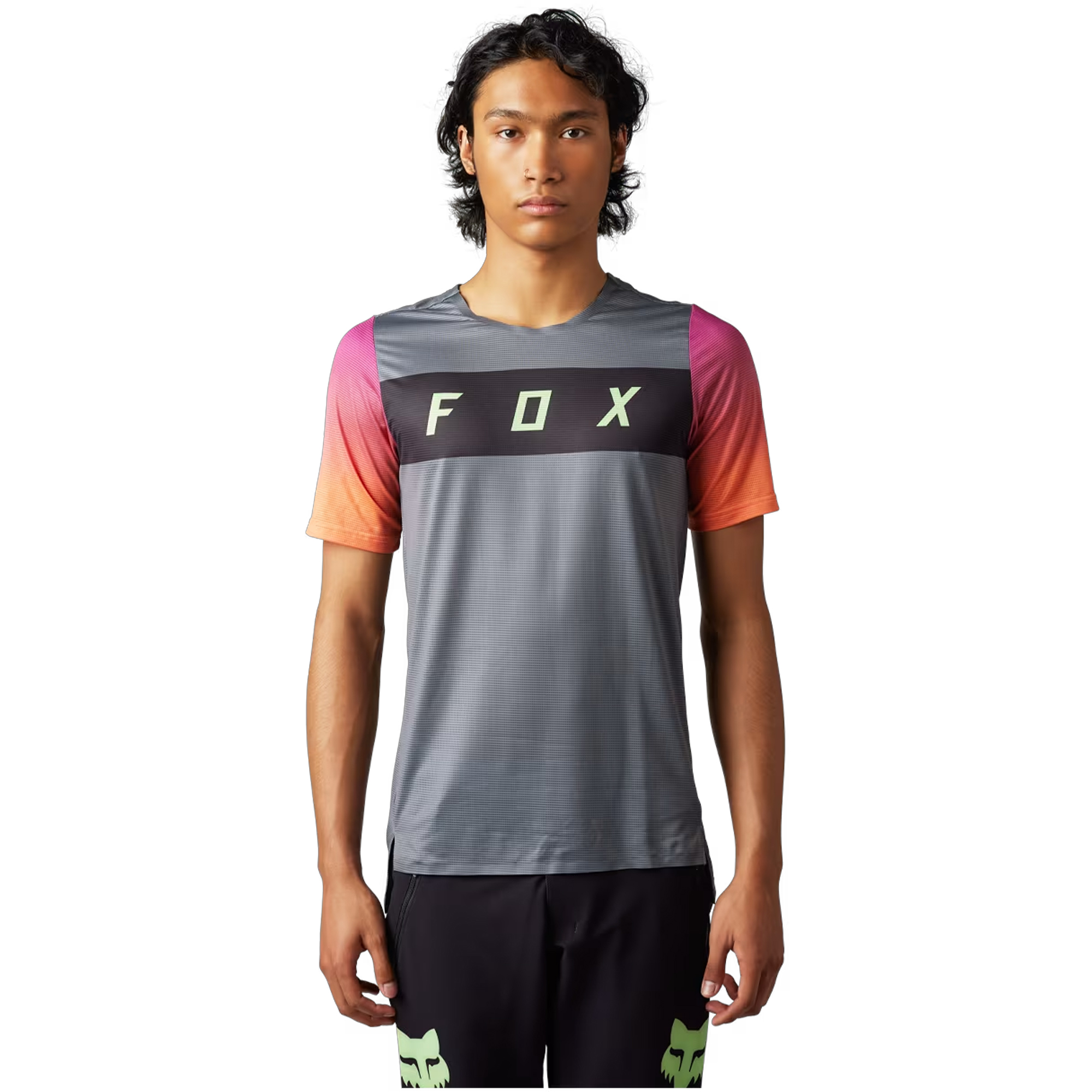 Fox Racing Flexair Arcadia Mountain Bike Jersey Grey Orange 