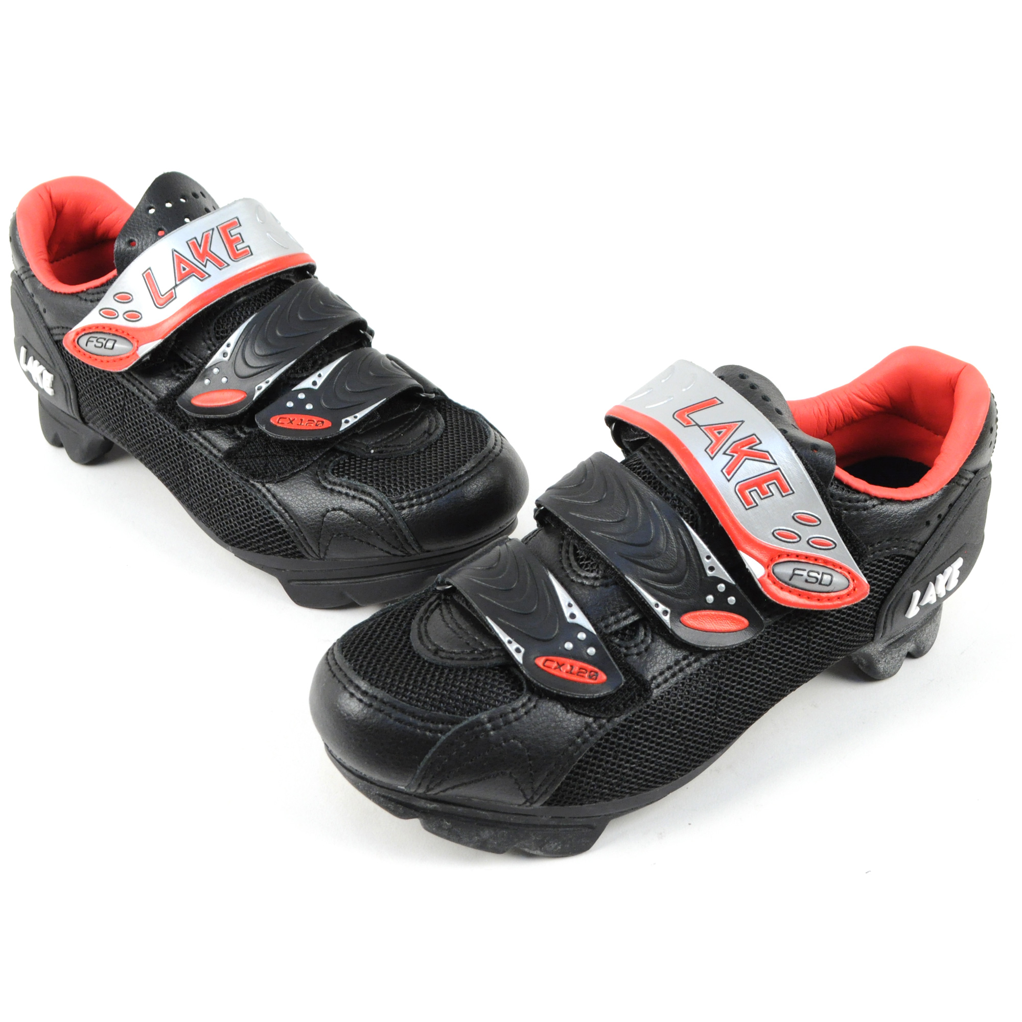 red cycling shoes