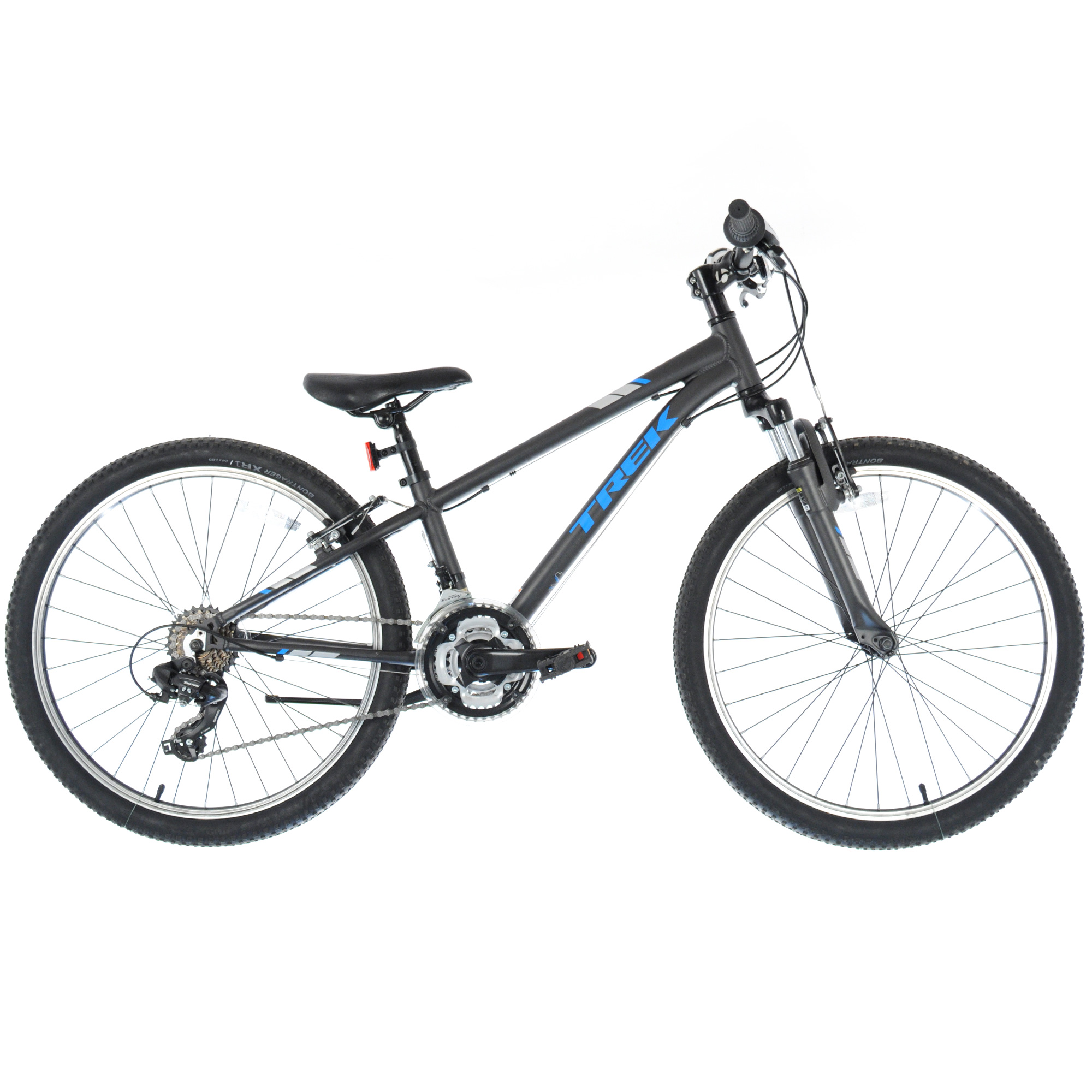 black and blue trek mountain bike